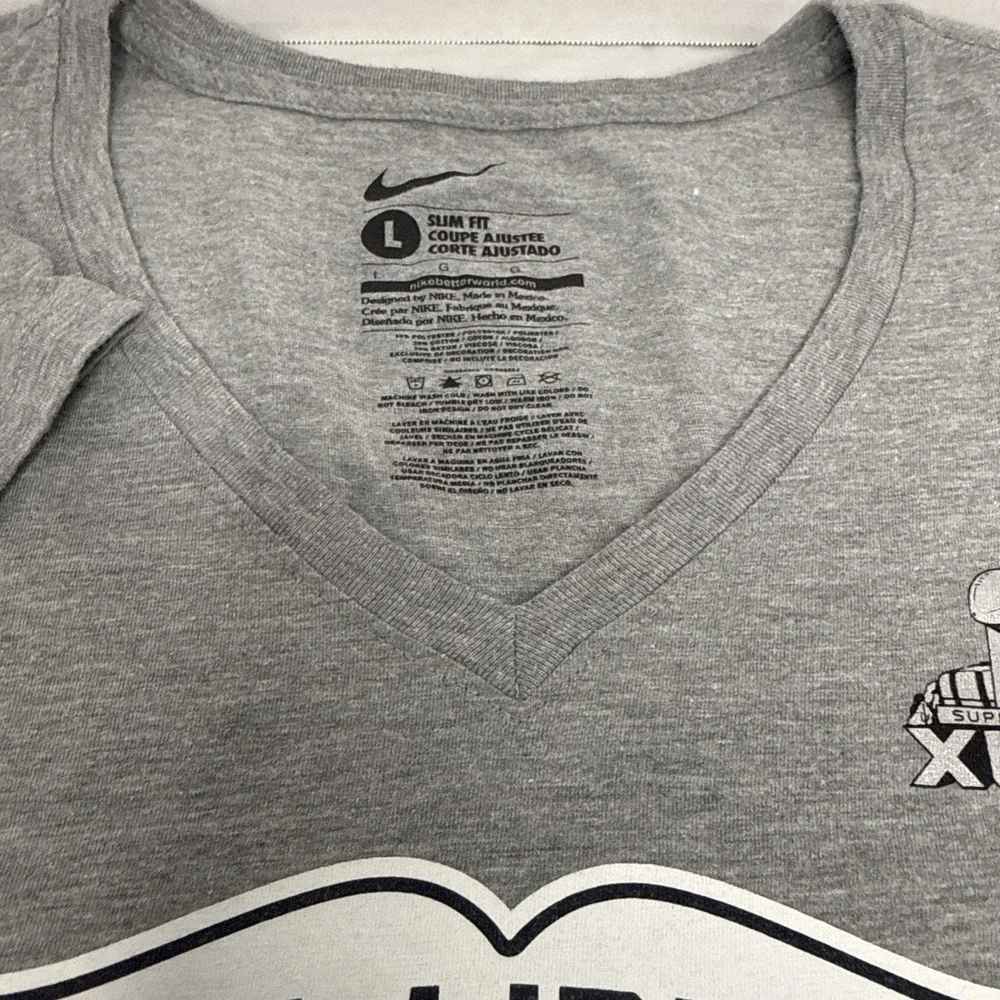 New‎ England Patriots Nike Super Bowl XLIX Champions T-shirt Women's Large Grey